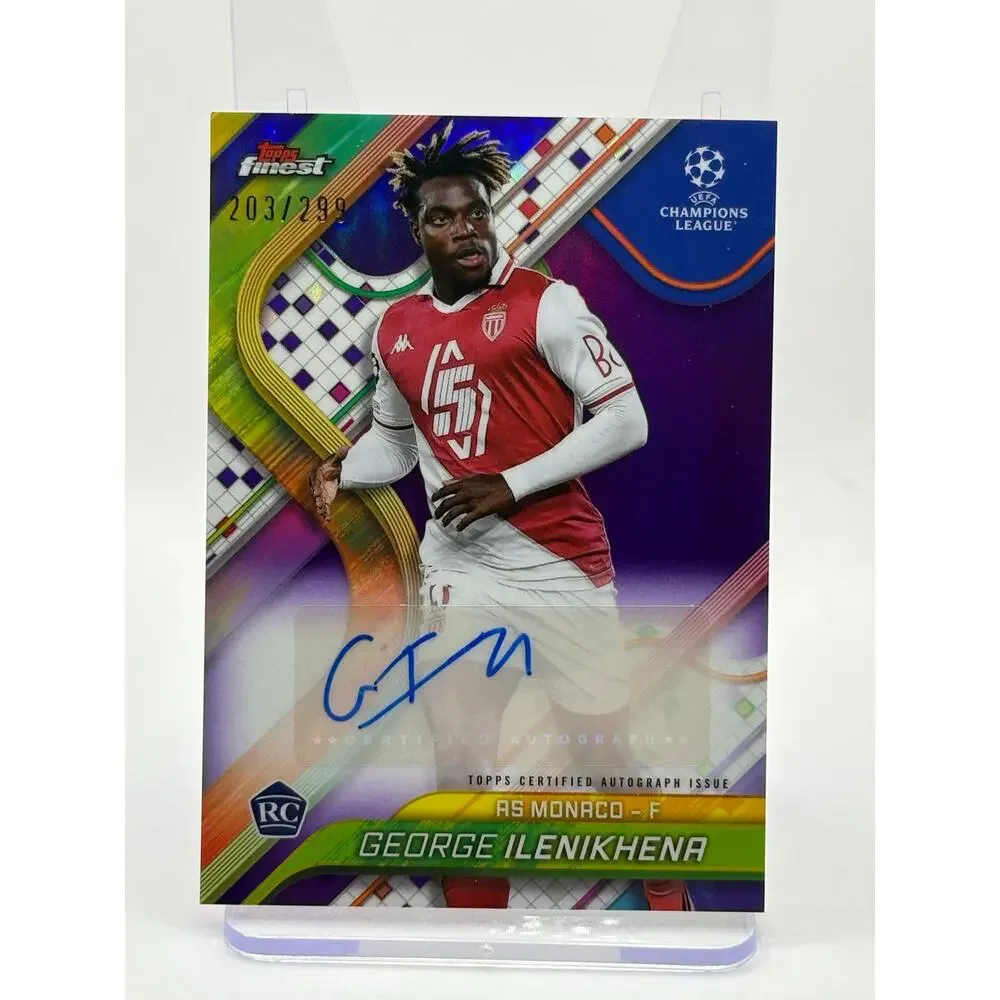 2024-25 Topps Finest UEFA Club George Ilenikhena Rookie Purple Auto /299 SP RC - Picture 1 of 2